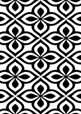Black and White Floral Pattern