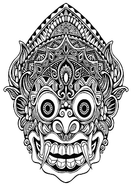 Balinese Mask Illustration