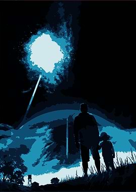 Silhouettes Under a Bright Sky