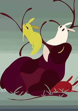 Three Bunnies Illustration