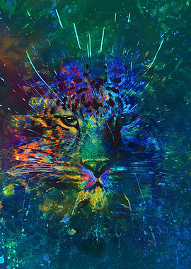 Abstract Leopard Portrait