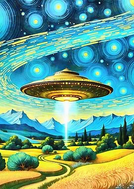 UFO Over Rural Landscape