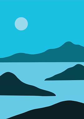 Minimalist Mountain Landscape