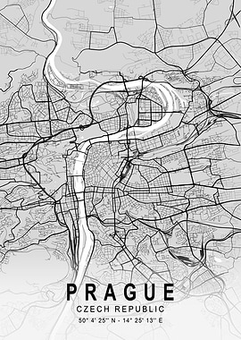 Prague Light City Map