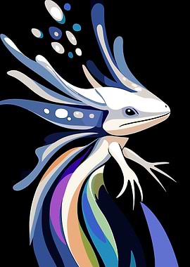 Abstract Axolotl Illustration