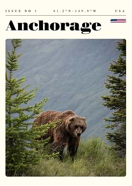 Anchorage Alaska Travel Art Poster