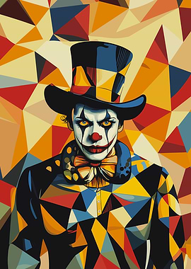 Creepy Clown Geometric Art