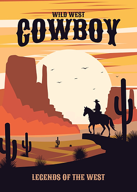 Wild West Cowboy Poster