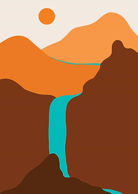 Abstract Mountain Landscape