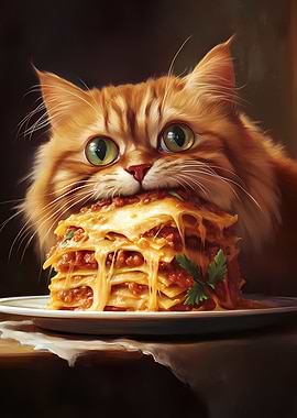 Cat and Lasagna