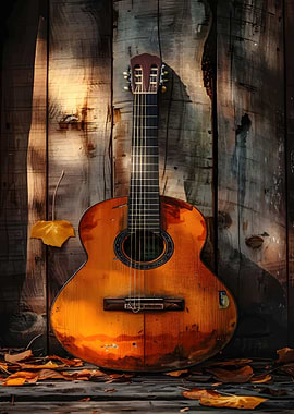 Acoustic Guitar on Wood