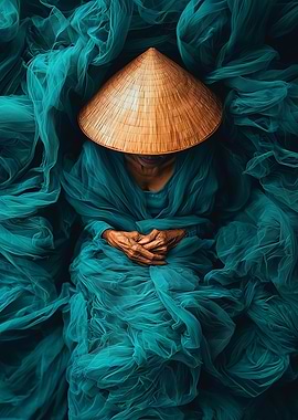 Woman in Teal Netting