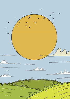 Sun and Rolling Hills