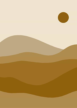 Abstract Landscape with Sun