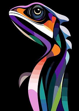 Colorful Lizard Portrait