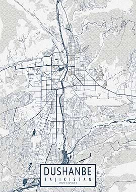 Dushanbe City Map Tajikistan Coastal