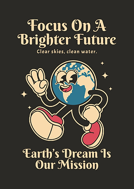 Retro Earth Cartoon Art