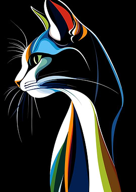 Colorful Cat Portrait