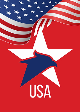 American Flag, Star and Eagle