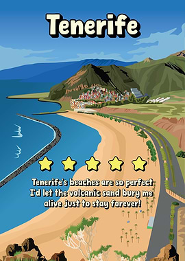 Tenerife Funny Minimal Review Travel Poster