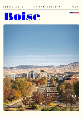Boise Idaho Travel Art Poster