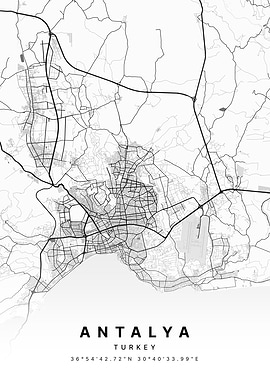 Antalya Turkey City Map