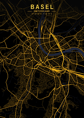 Basel Golden City Map