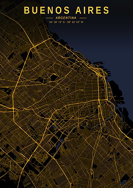 Buenos Aires Golden City Map