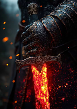 Flaming Sword in Gloom