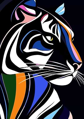 Abstract Tiger Portrait