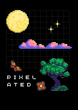 Pixelated Night Scene