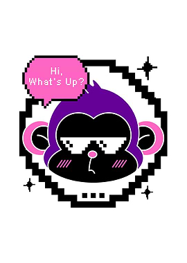 Pixelated Monkey with Sunglasses