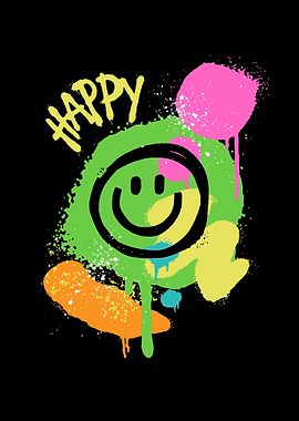 Happy Smiley Face Graffiti