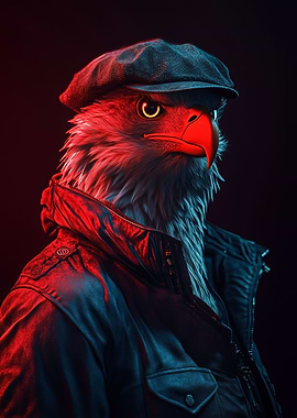 Neon Cyberpunk Eagle