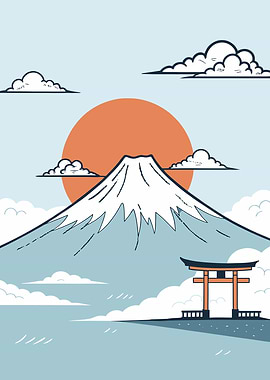 Mount Fuji Illustration