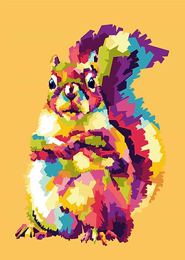 Colorful Squirrel Pop Art