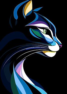Abstract Cat Portrait
