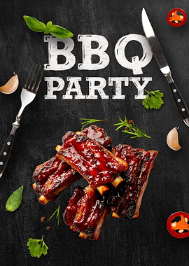 BBQ Party Ribs Poster