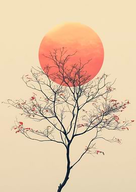 Silhouette Tree and Sun