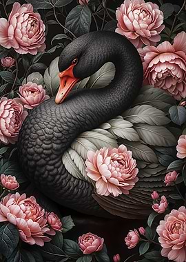 Black Swan and Roses