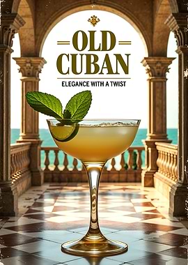 Vintage Old Cuban Cocktail