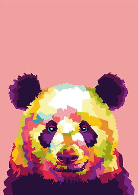 Colorful Panda Portrait