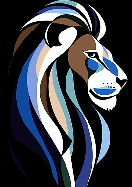 Abstract Lion Profile