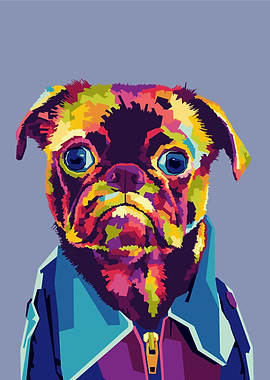 Pug in Pop Art Style