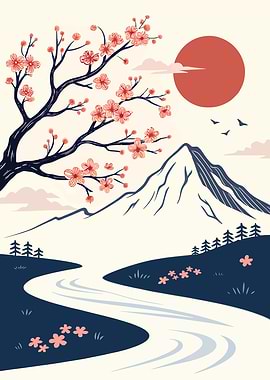 Japanese Mountain Landscape