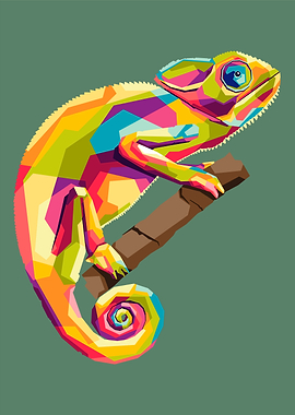 Colorful Chameleon Art