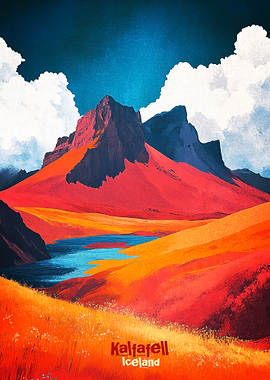 Kalfafell Iceland Art Poster