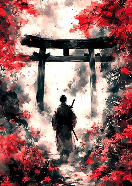 Samurai at Torii Gate
