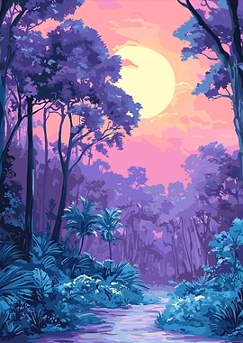 Purple Sunset Jungle
