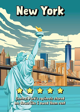 New York City Funny Review Travel Poster